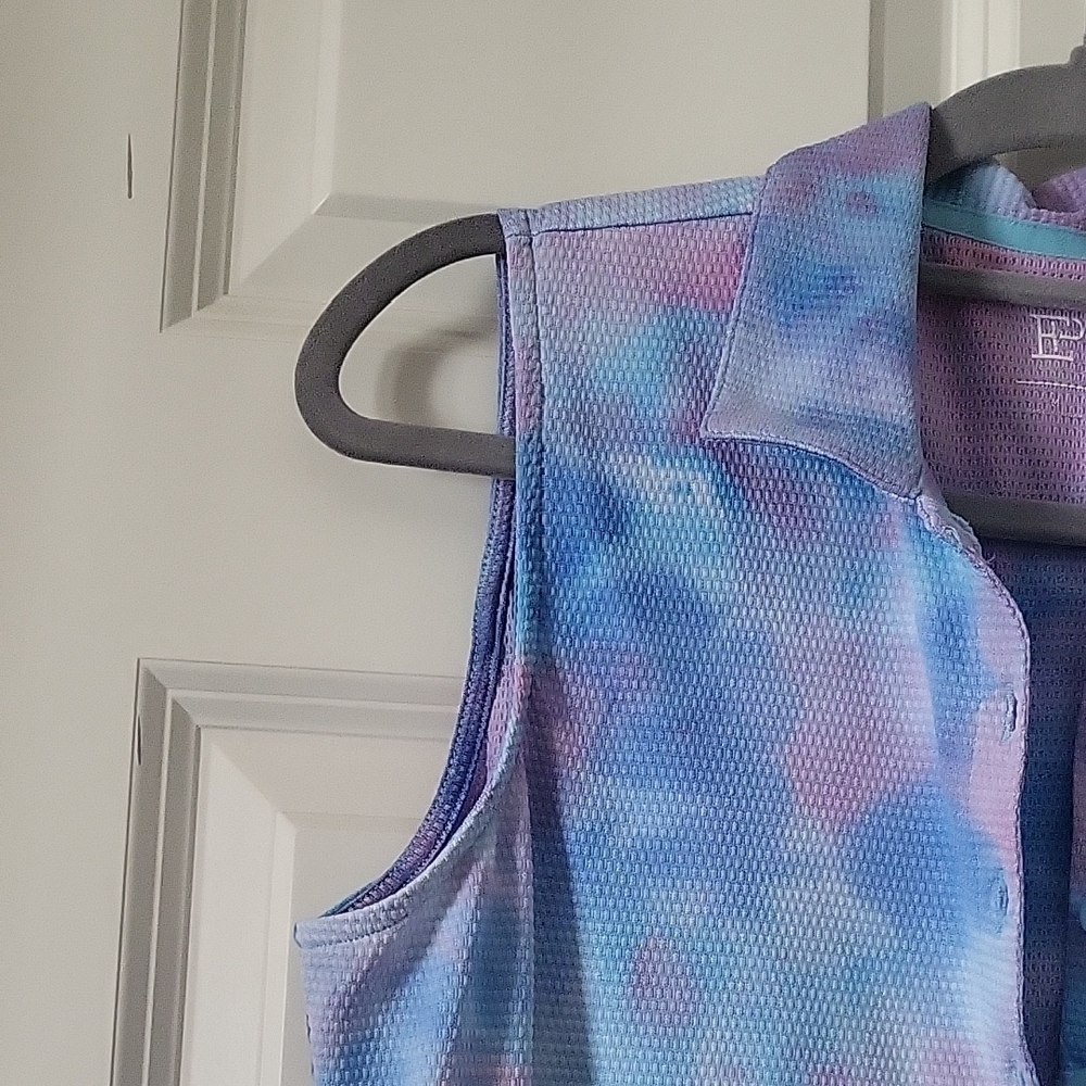 EP New York Women’s Medium Sleeveless Tie-Dye Polo – Pastel Blue & Pink - Picture 10 of 10